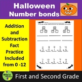 Halloween Number Bond Worksheets to 10 Addition and Subtra