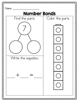 number bonds and part part total numbers to 10 by