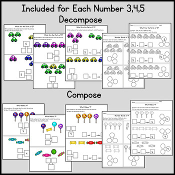 number bonds for kindergarten beginner pictures for number bonds 6 pages