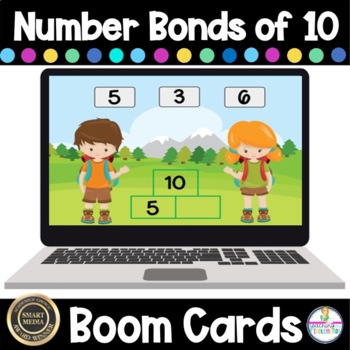 Preview of Number Bonds of 10 Digital Boom Cards FREEBIE