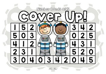 Number Bonds of 5 Cover Up! Space Theme by Miss Beck | TpT