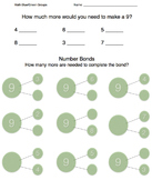 Number Bonds (set of 21 leveled practice sheets)