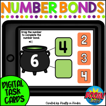 Preview of Number Bonds to 10 Halloween Math Boom Cards