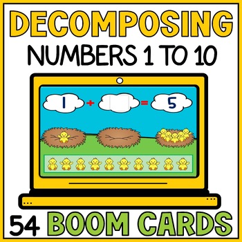 Preview of Decomposing Numbers to 10 - Decompose Numbers for Addition Boom Cards