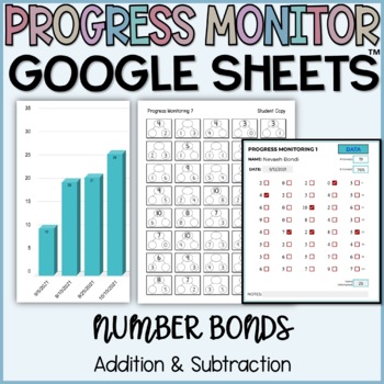 Preview of Number Bonds to 10 Digital Progress Monitoring & Data Tracking in GOOGLE SHEETS™