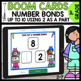 Number Bonds to 10 Take out 2 Boom Cards No Prep 1st Grade