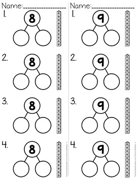 Number Bonds to 10 Worksheets by Catherine S | Teachers Pay Teachers