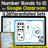 Number Bonds to 10 Google Classroom Differentiated, Print 