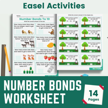 Preview of Number Bonds to 20 No-prep Worksheets CCSS K.CC.A.3