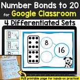 Number Bonds to 20 Google Classroom Differentiated, Print 