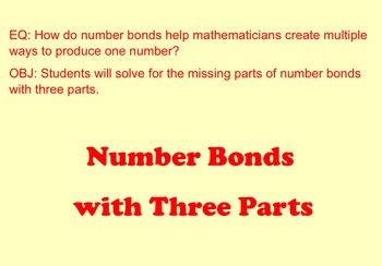 Preview of Number Bonds with Three Parts SMARTNotebook Lesson