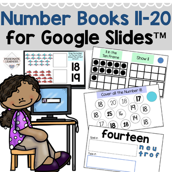 Preview of Number Books 11-20 for Google Slides™ | Digital Activity for Special Education