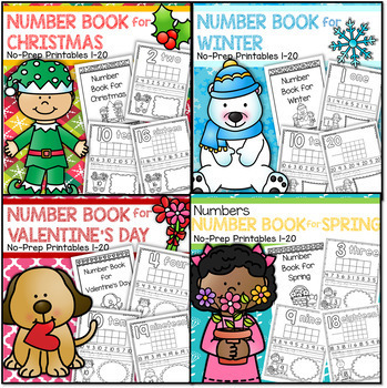 Exploring Numbers 1-20 Books for the Year BUNDLE No Prep by KidSparkz