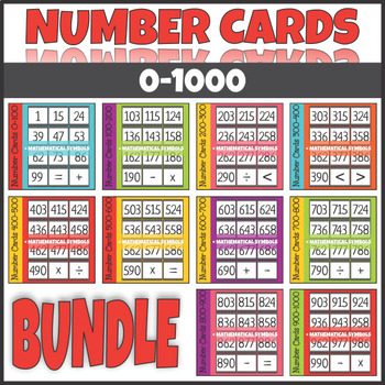 Preview of Number Cards 0-1000 BUNDLE