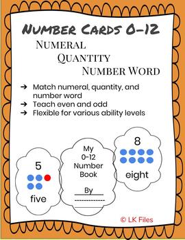 Preview of Number Cards 0 - 12 for Learning Centers