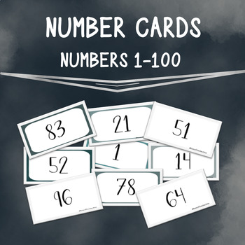 Preview of Number Cards #1-100 / Playing Cards / Flash Cards / Math Games