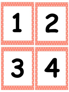 number cards 1 100 with pink polka dot border by kinderconfections