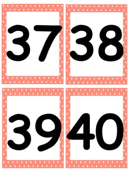 number cards 1 100 with pink polka dot border by kinderconfections