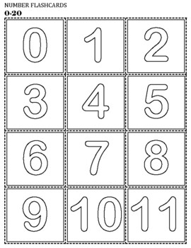 Number Cards 1-20 Flash Cards Printable by Owl School Studio | TpT