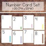Number Cards 1-20, Montessori Beads