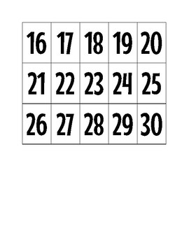 Number Cards 1-30 by Mrs Beck | Teachers Pay Teachers