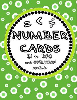 Preview of Number Cards 51 to 200 (FREE)