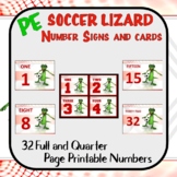 PE Number Visuals: Soccer Lizard- Full Page Signs and Quar