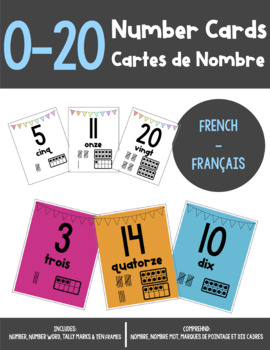 Preview of Cartes de Nombre (Number Cards) 0-20