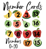 Number Cards Fruits and Vegetables | 0-20