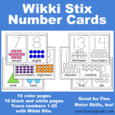 Number Cards - Tracing, Counting, Cardinality, Wikki Stix,