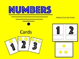 Number Cards from 0 -10 and one activity for stations or centers.