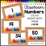 Number Cards with Photos Calm and Natural Photo Classroom Décor