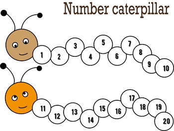 Preview of Number Caterpillar ( 1-20)