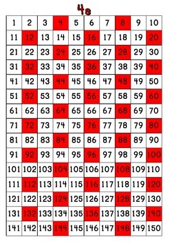 6 times table chart up to 20