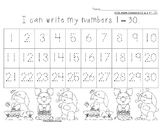 Number Chart 1-30 Easter Spring Theme