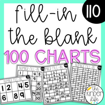 Preview of Hundreds Charts up to 100 | Fill in the Blank 100's Number Charts