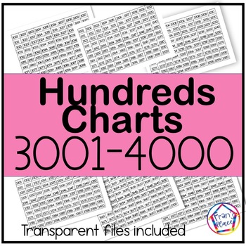 Preview of Number Charts 3001 to 4000:  Hundreds Charts