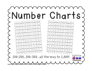 Preview of Number Charts Packet