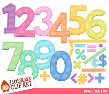 Number Clip Art  Candy Pastel Numbers - Color and Blacklines Included! 