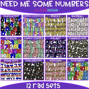Preview of Number Clip Art - Need Me Some Numbers  Bundle {jen hart Clip Art}