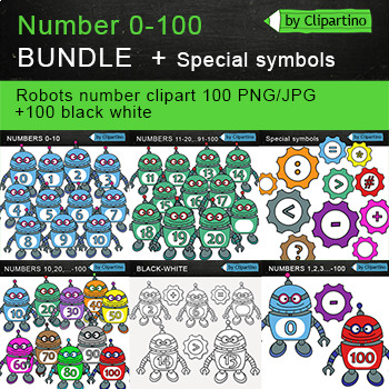 Preview of Number Clipart 0-100