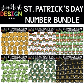 Preview of Number Clipart - St. Patrick's Day Bundle - Jen Hart Design