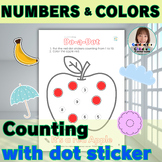 Number & Color with dot sticker | ESL Worksheet