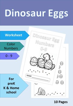Preview of Number 0-9 coloring worksheets for kindergarten (4)