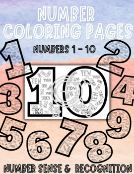 Preview of Number Coloring | 1 - 10 | Number Recognition | Morning Work | Fast Finishers 