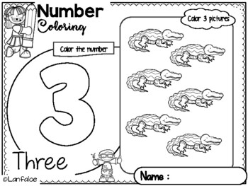 Number Coloring by Lanfaloe | Teachers Pay Teachers