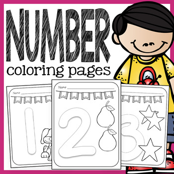 Preview of Number Coloring Pages - 1 to 10 Pages with Large Numbers and Coloring Pictures