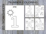 Number Coloring Pages, Preschool Math Activities, Back to 