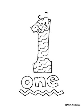 Download Number Coloring Pages for Preschool! Numbers 1-10 by Tim's Printables