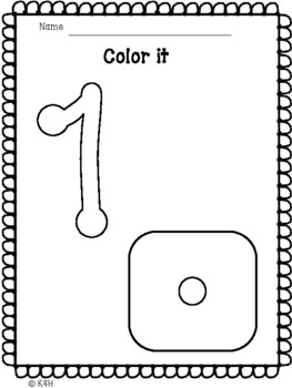 Number Coloring Sheets 1-10 by K4H | Teachers Pay Teachers